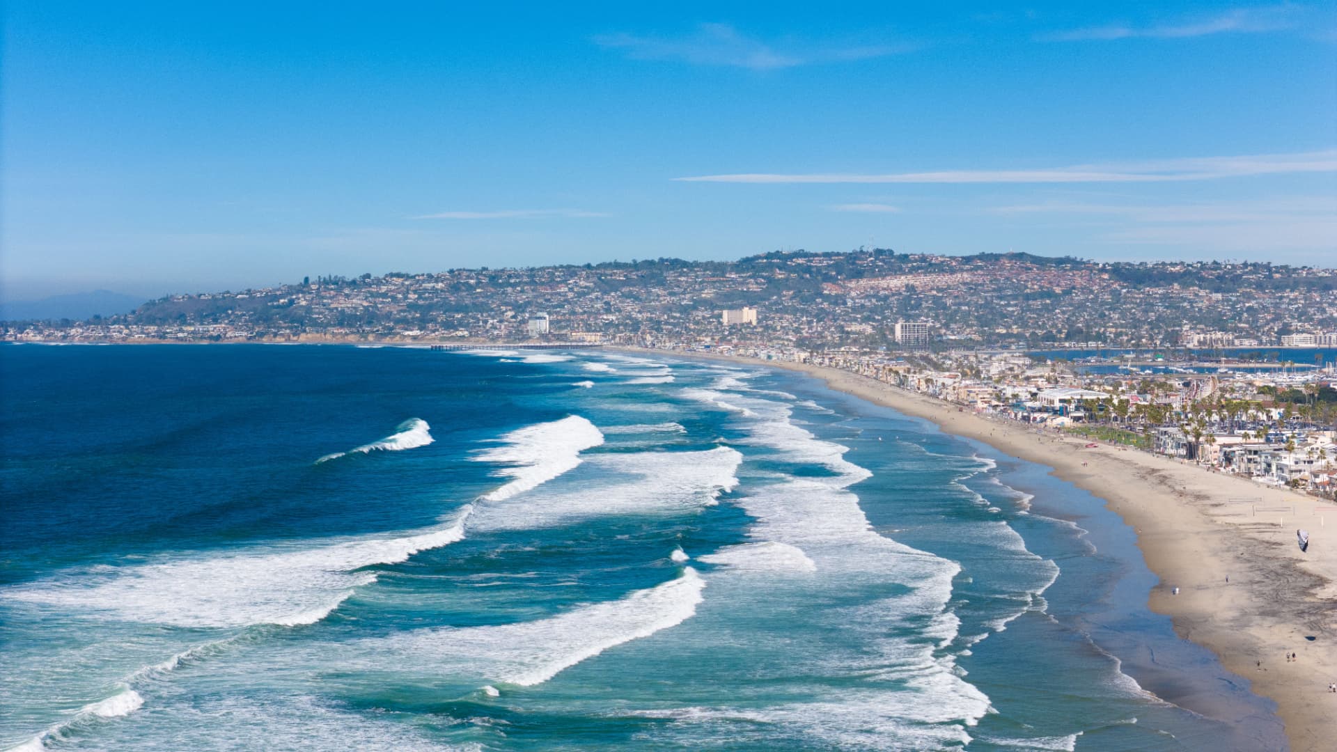 The Southern California coastline on a clear morning