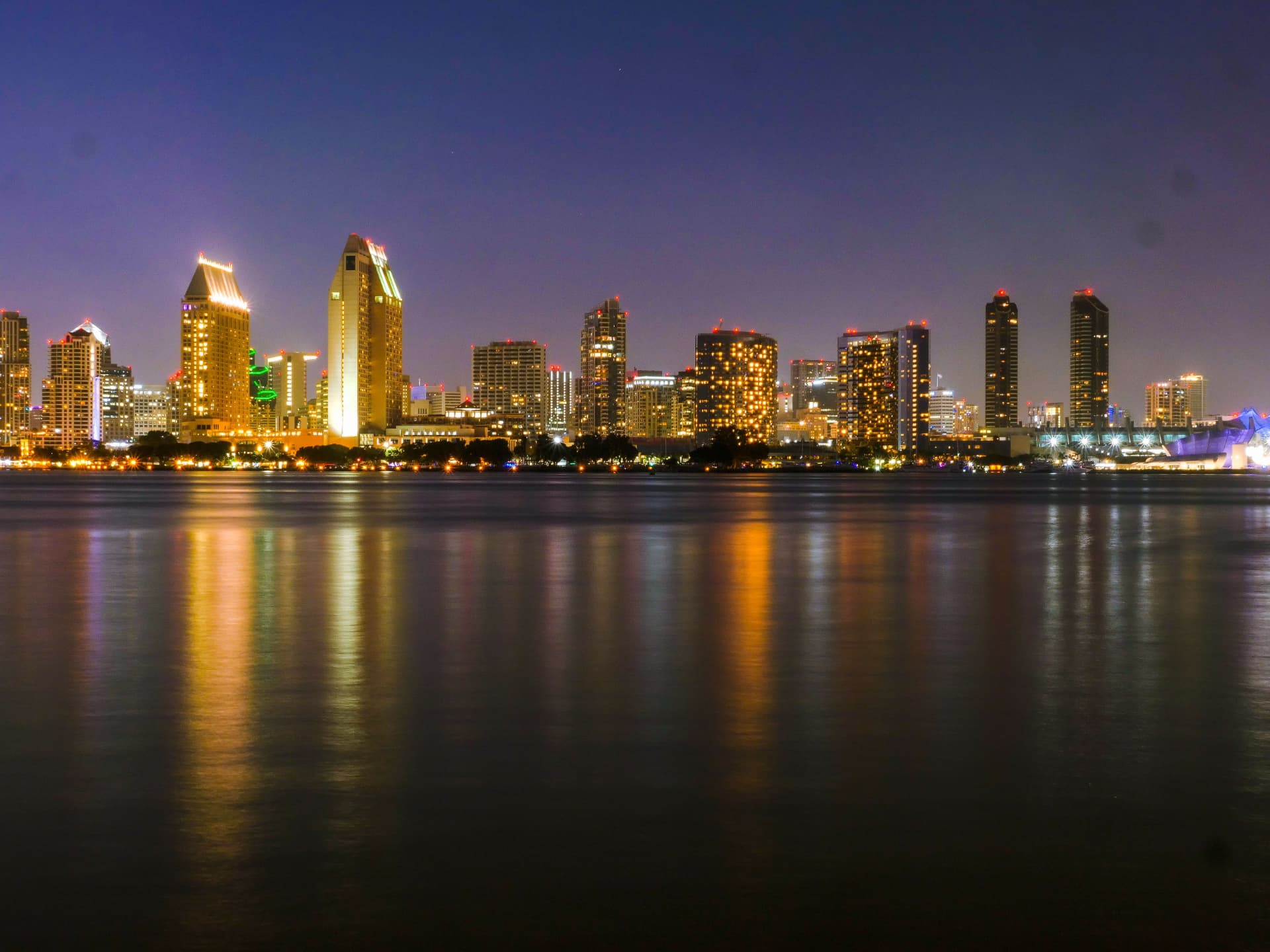 San Diego skyline at dusk